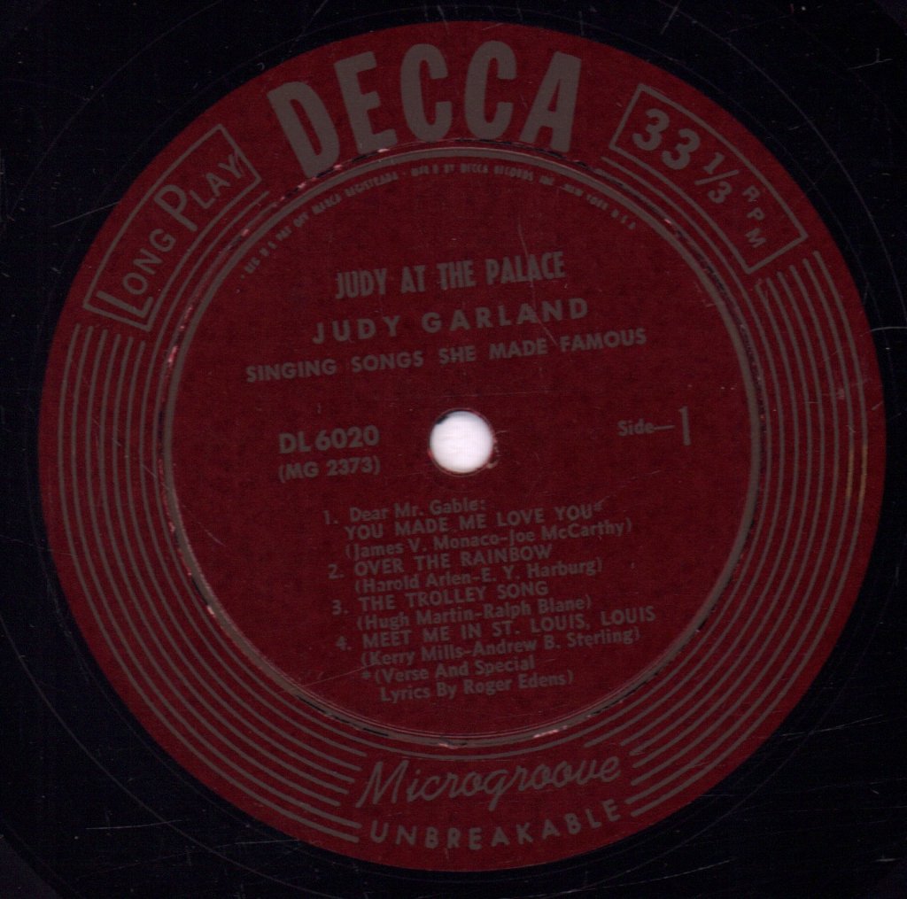 Judy Garland - Judy At The Palace - 10 Inch