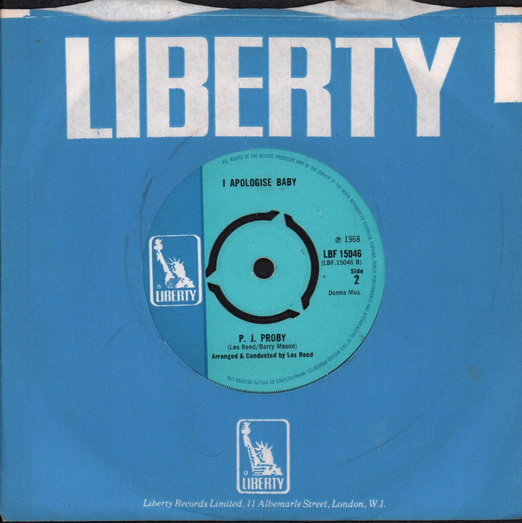 P.J. Proby - It's Your Day Today - 7 Inch