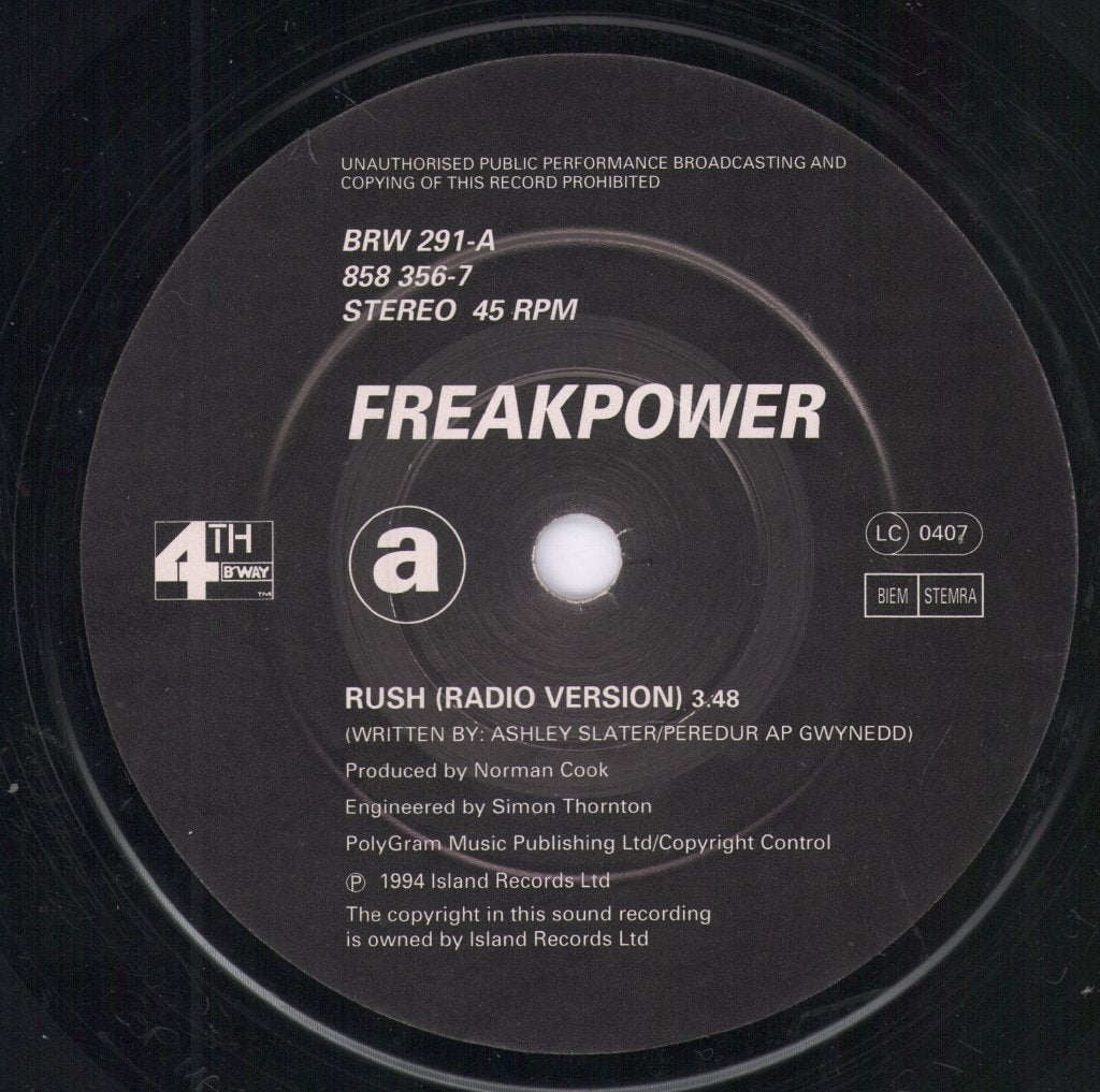 Freak Power - Rush - 7 Inch