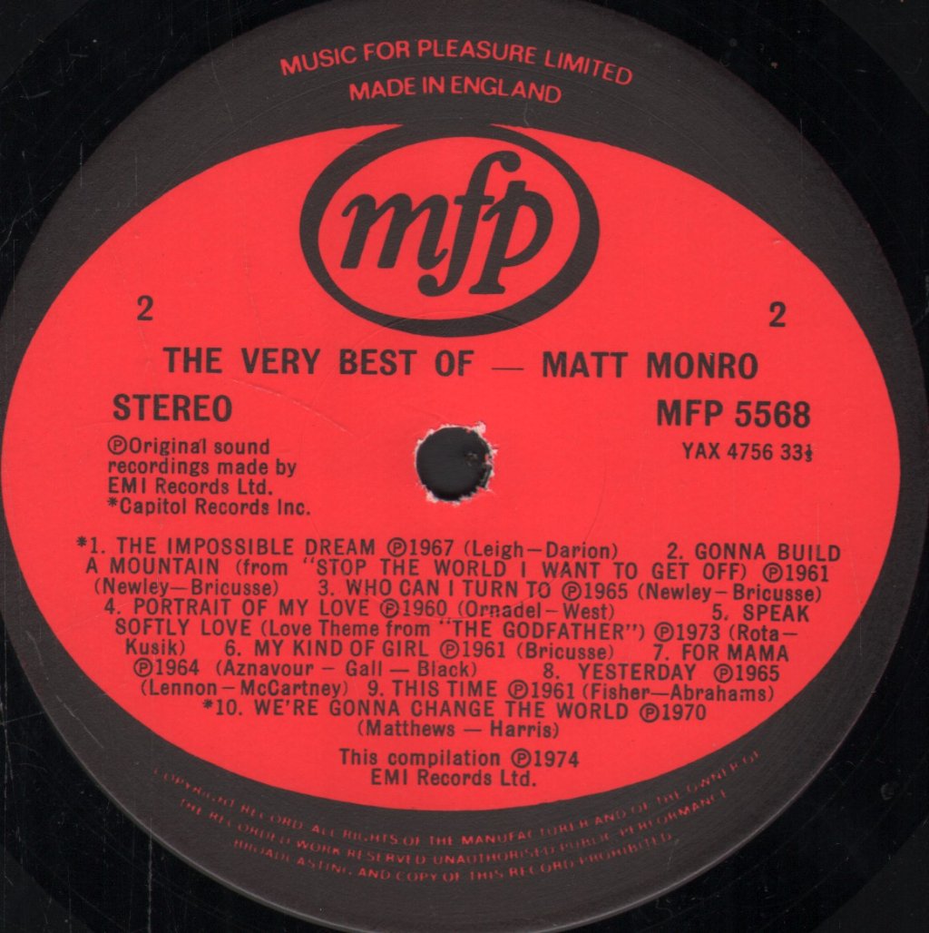 Matt Monro - Very Best Of Matt Monro - Lp