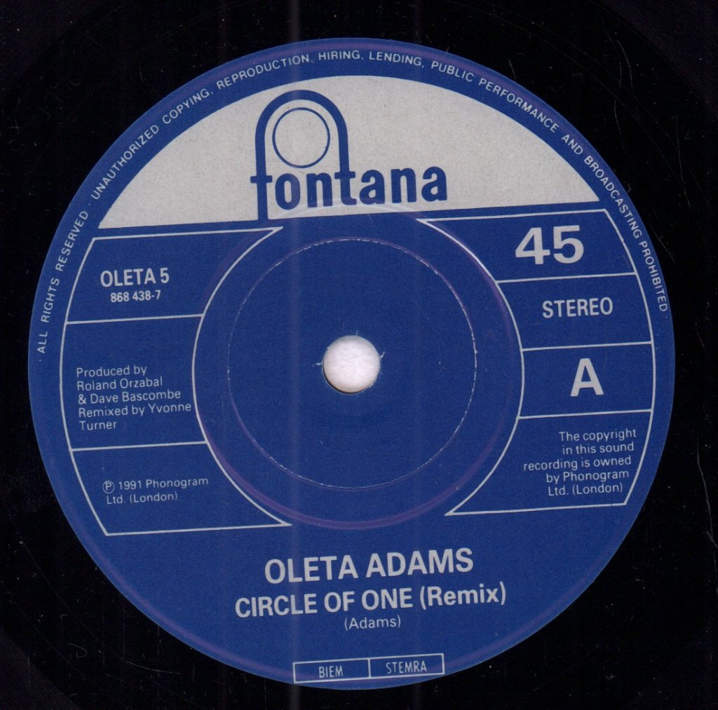 Oleta Adams - Circle Of One - 7 Inch
