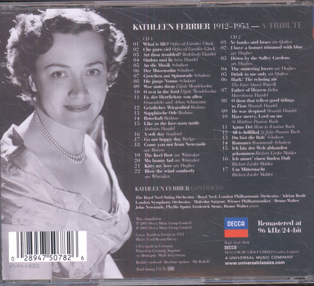 Kathleen Ferrier - A Tribute - Double Cd