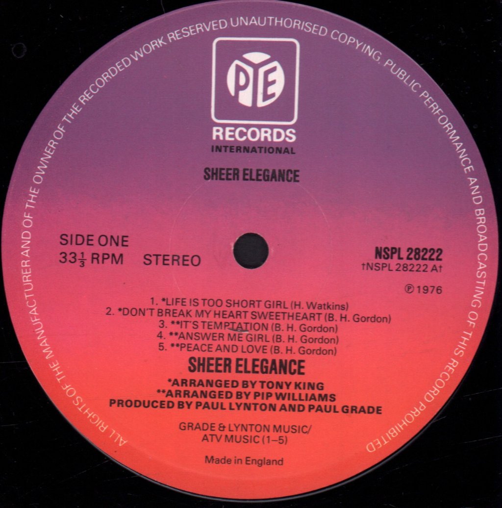Sheer Elegance - Sheer Elegance - Lp