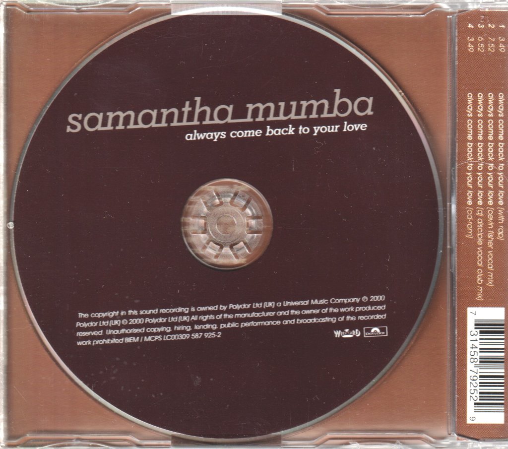 Samantha Mumba - Always Come Back To Your Love - Cd
