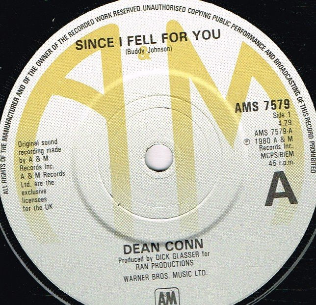 Dean Conn - Since I Fell For You - 7 Inch