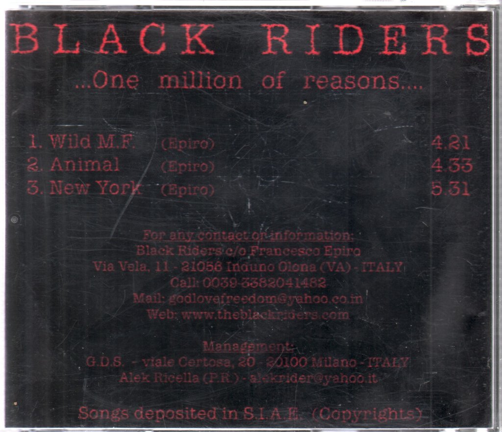 Black Riders - One Million Of Reasons - Cdr
