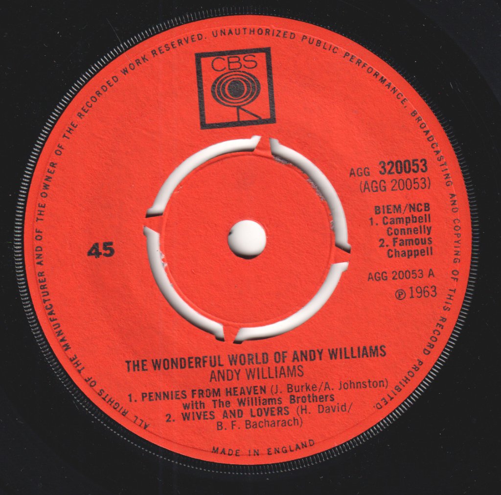 Andy Williams - Wonderful World Of - 7 Inch