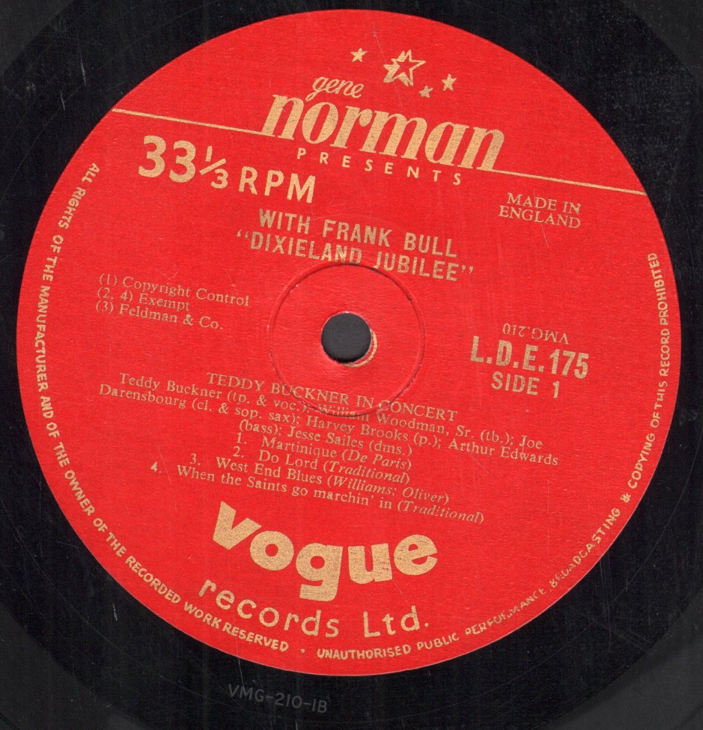 Teddy Buckner - Dixieland Jubilee - 10 Inch