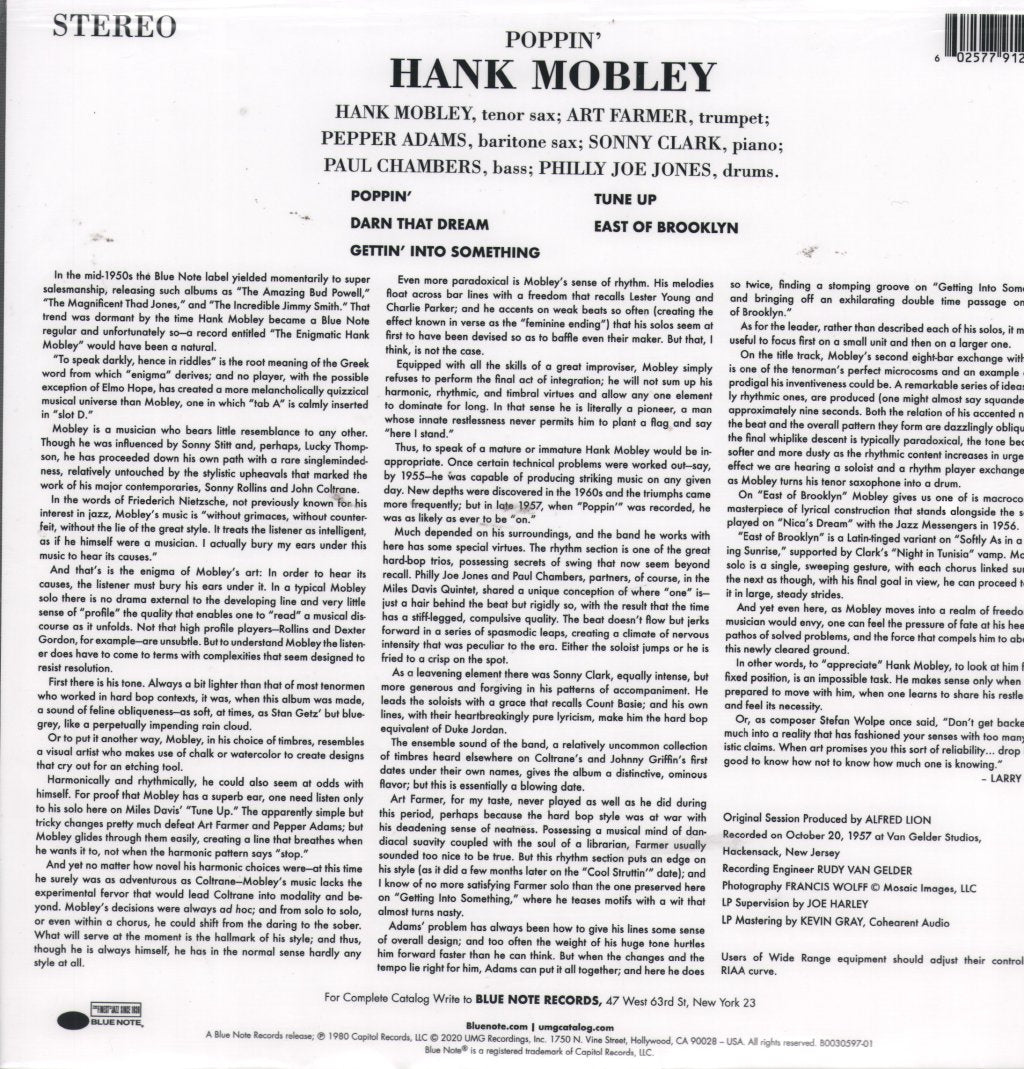 Hank Mobley - Poppin' - Lp