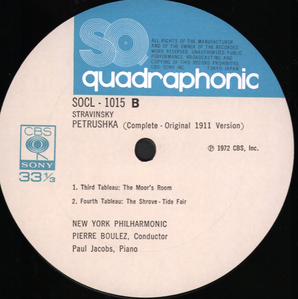 Pierre Boulez / New York Philharmonic Orchestra - Stravinsky - Petrushka - Lp