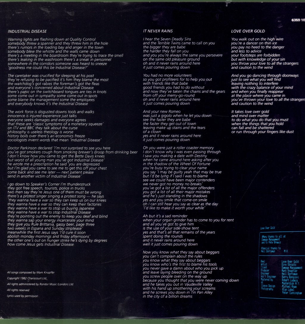 Dire Straits - Love Over Gold - Lp