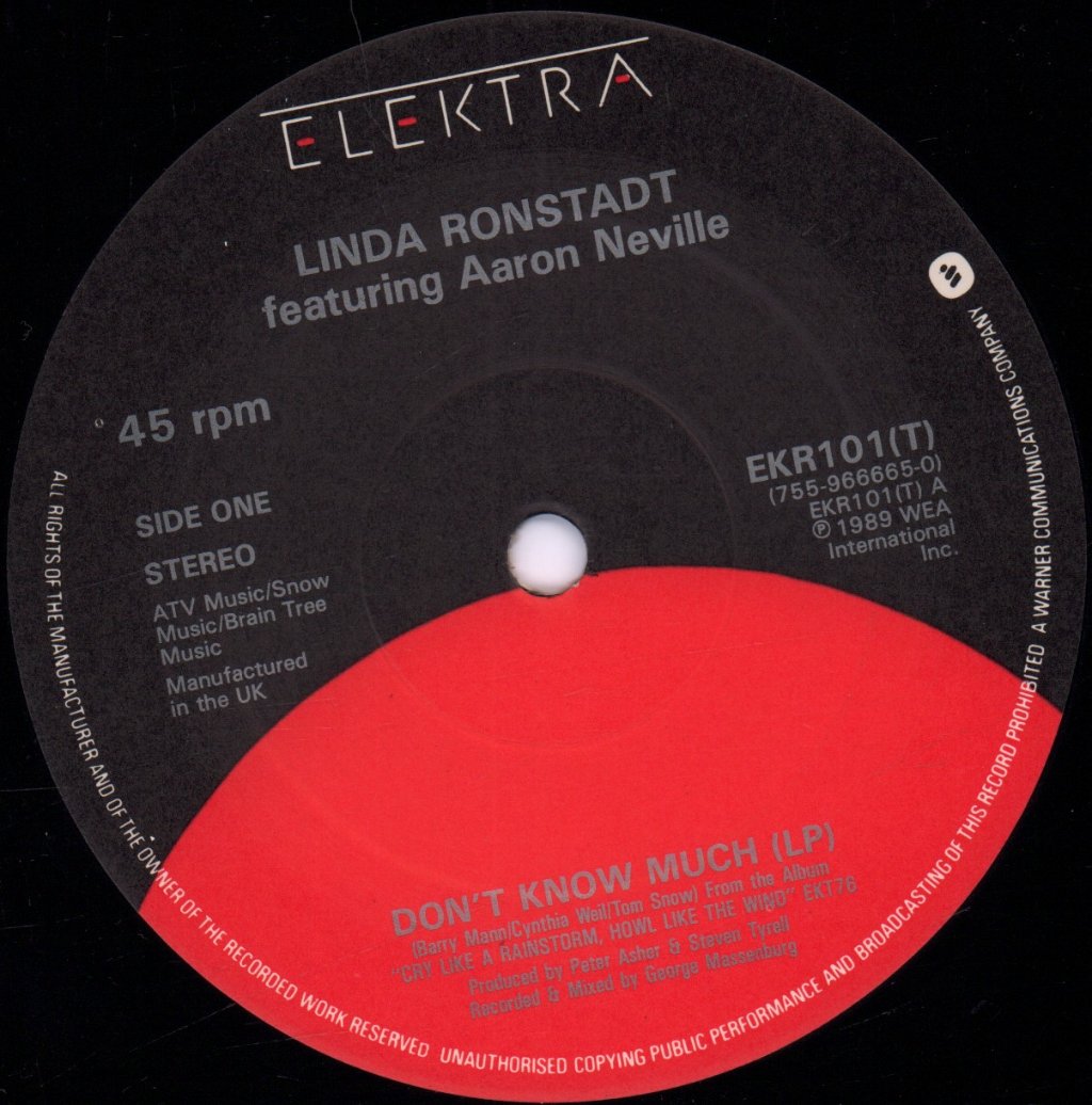 Linda Ronstadt Featuring Aaron Neville - Don't Know Much - 12 Inch