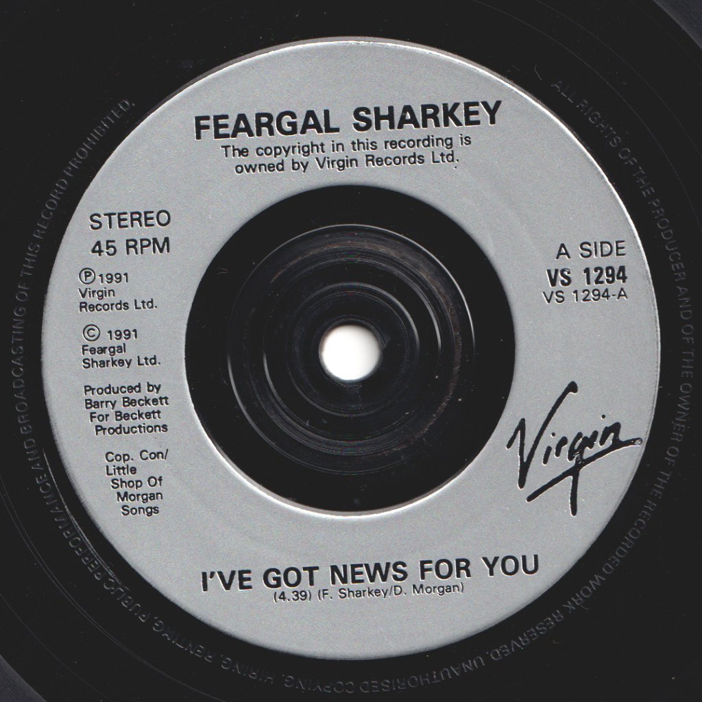 Feargal Sharkey - I've Got News For You - 7 Inch