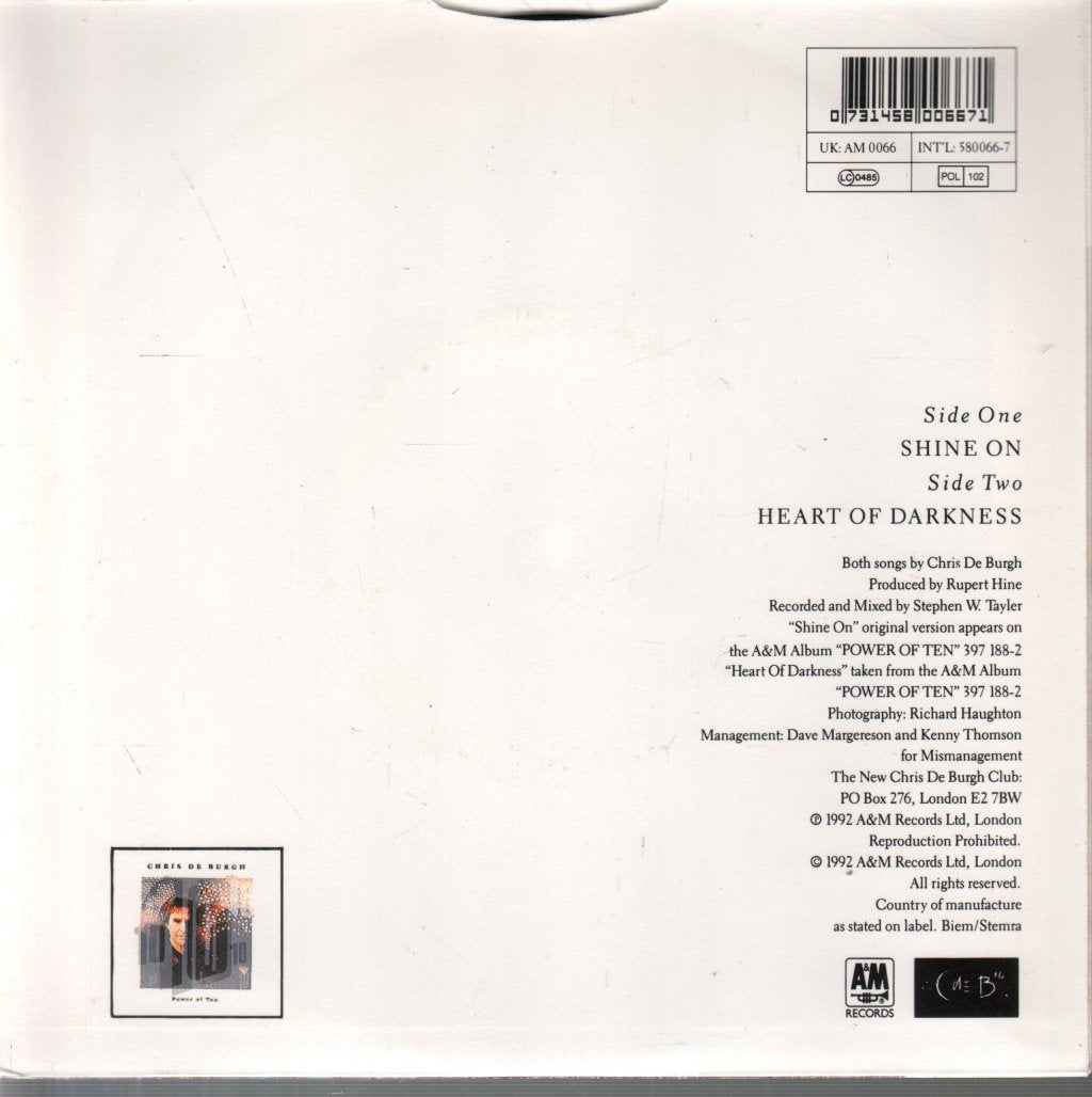 Chris De Burgh - Shine On - 7 Inch