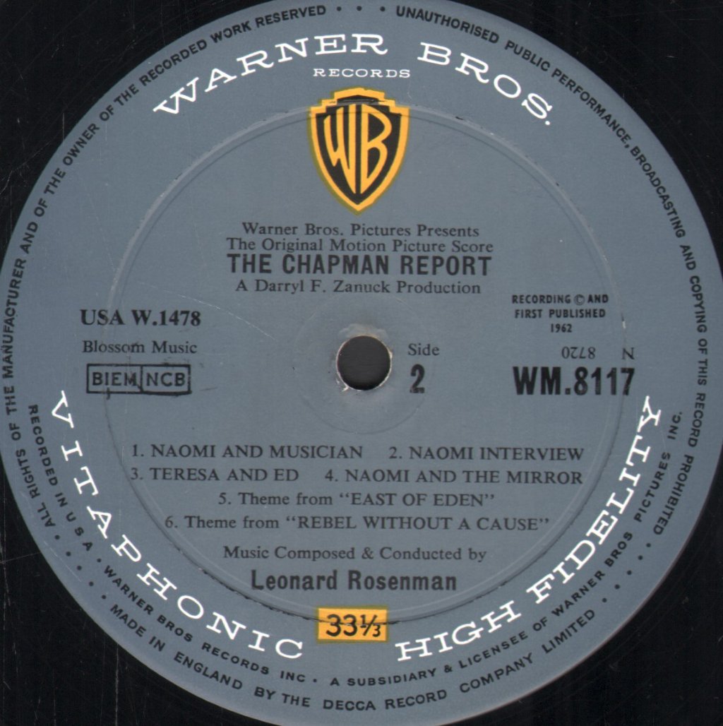 Chapman Report - Original Motion Picture Score - Lp