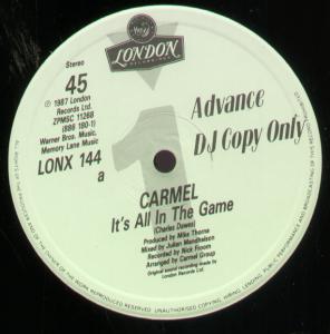 Carmel (80'S Female Vocal) - It's All In The Game - 12 Inch
