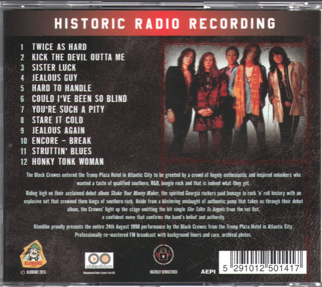 Black Crowes - Trump Plaza Hotel, Atlantic City 1990 - Cd