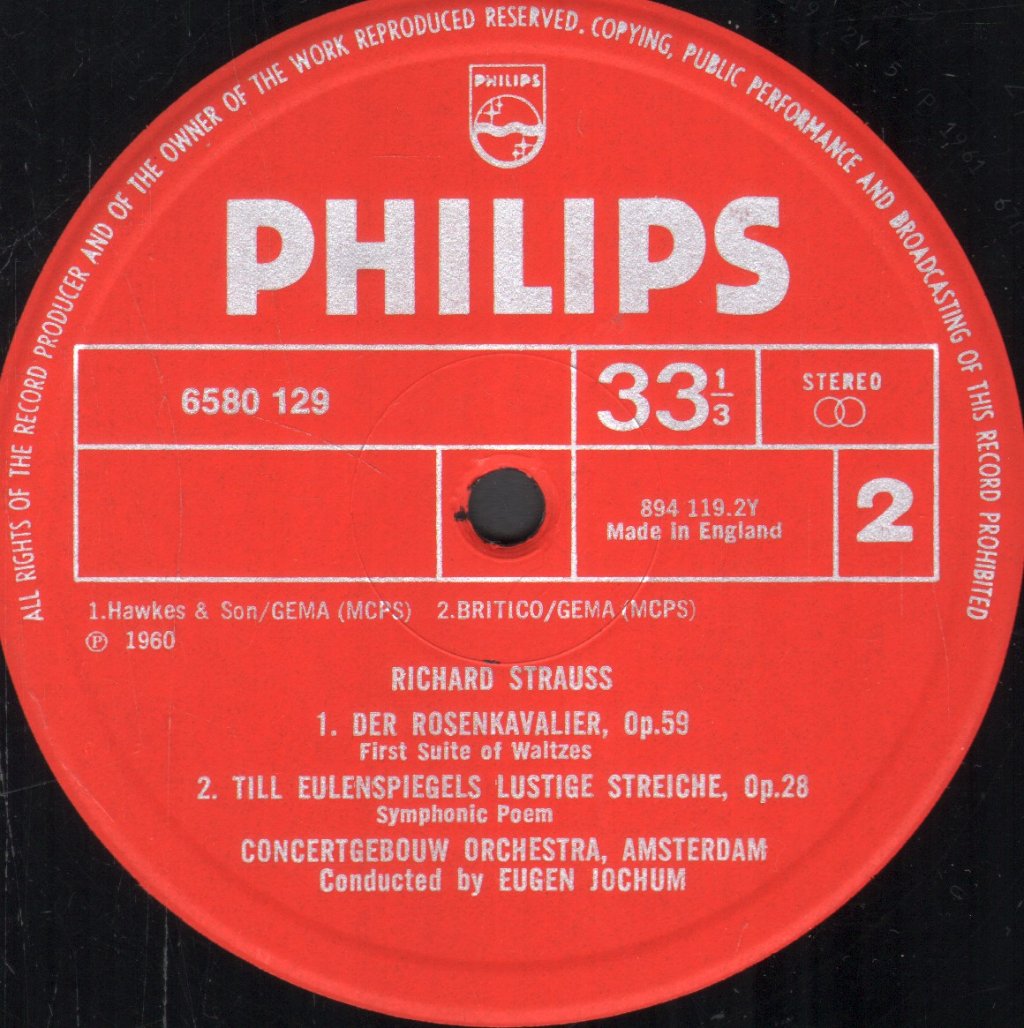 Eugen Jochum, Concertgebouw Orchestra, Amsterdam - Strauss - Don Juan / Till Eulenspiegel - Lp