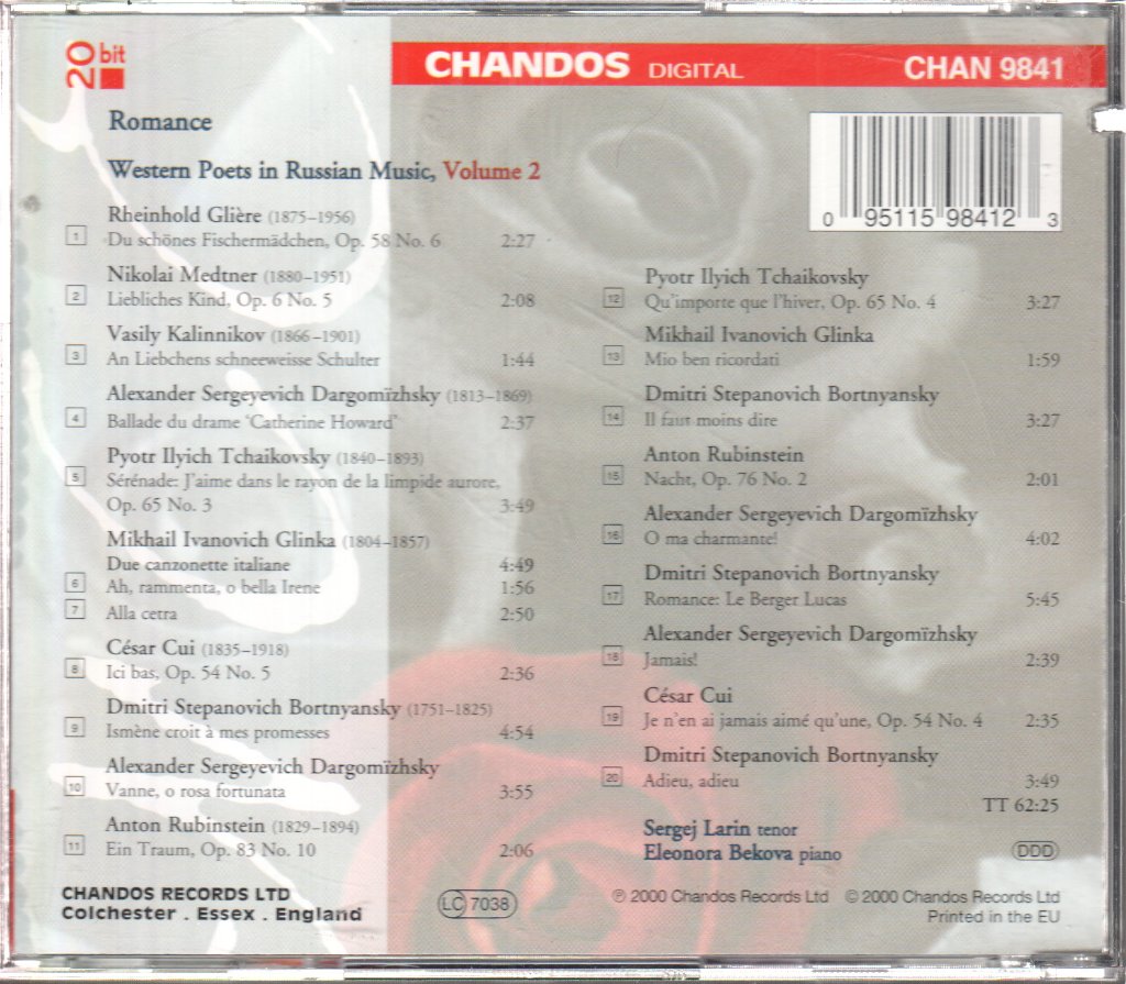 Sergej Larin, Eleonara Bekova - ROMANCE-WESTERN POETS IN VOL. 2 - Cd