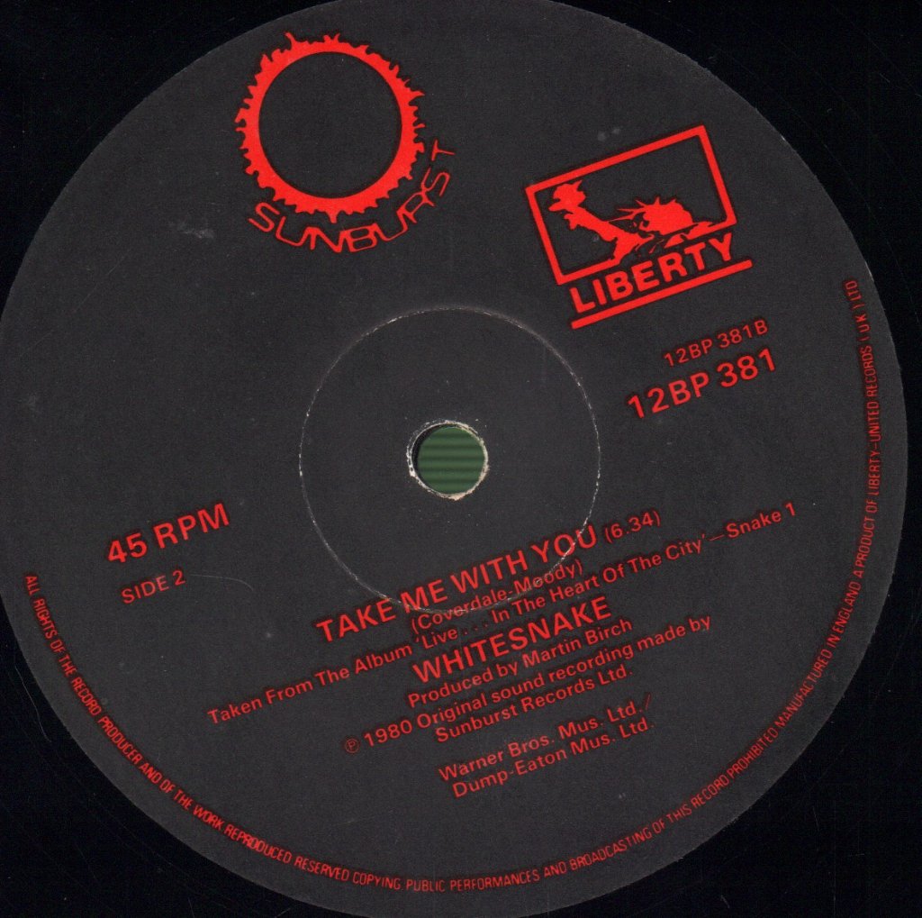 Whitesnake - Ain't No Love In The Heart Of The City - 12 Inch