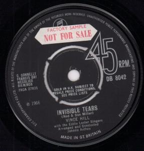 Vince Hill - Invisible Tears - 7 Inch