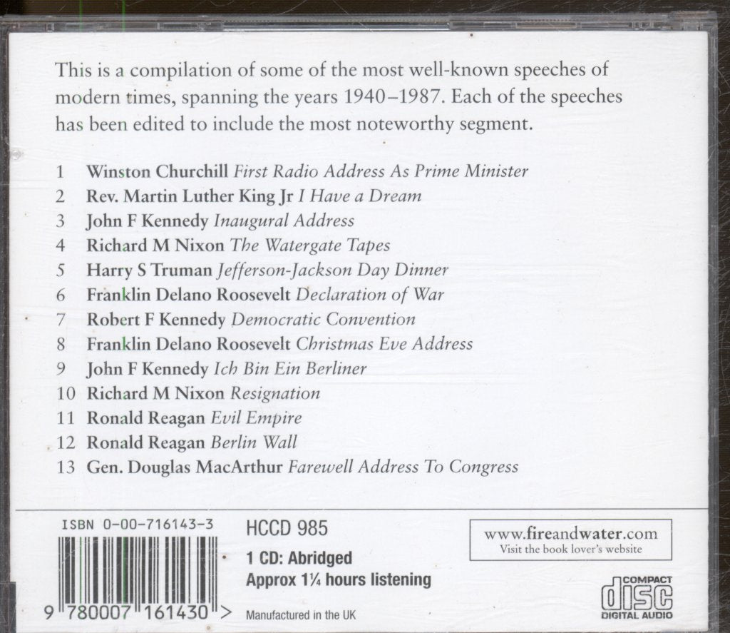 Various Artists - Great Speeches - Cd