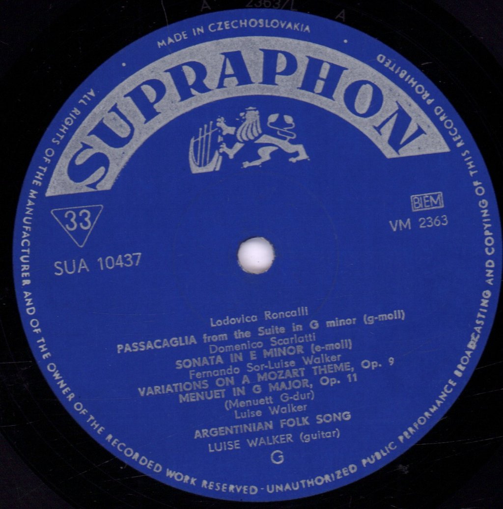 Luise Walker - Famous Guitar Compositions - Lp