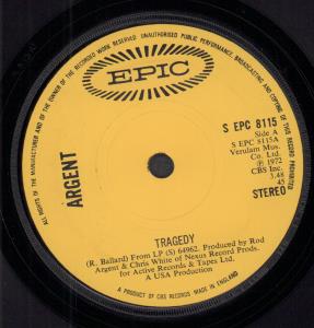 Argent - Tragedy - 7 Inch