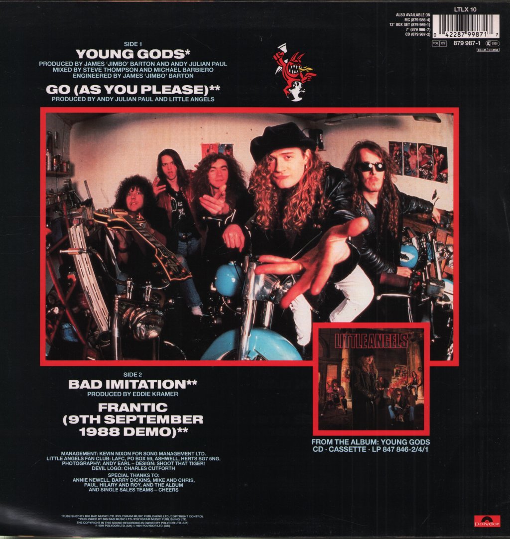 Little Angels - Young Gods - The Single - 12 Inch