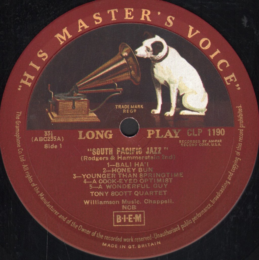 Tony Scott Quartet - South Pacific Jazz - Lp