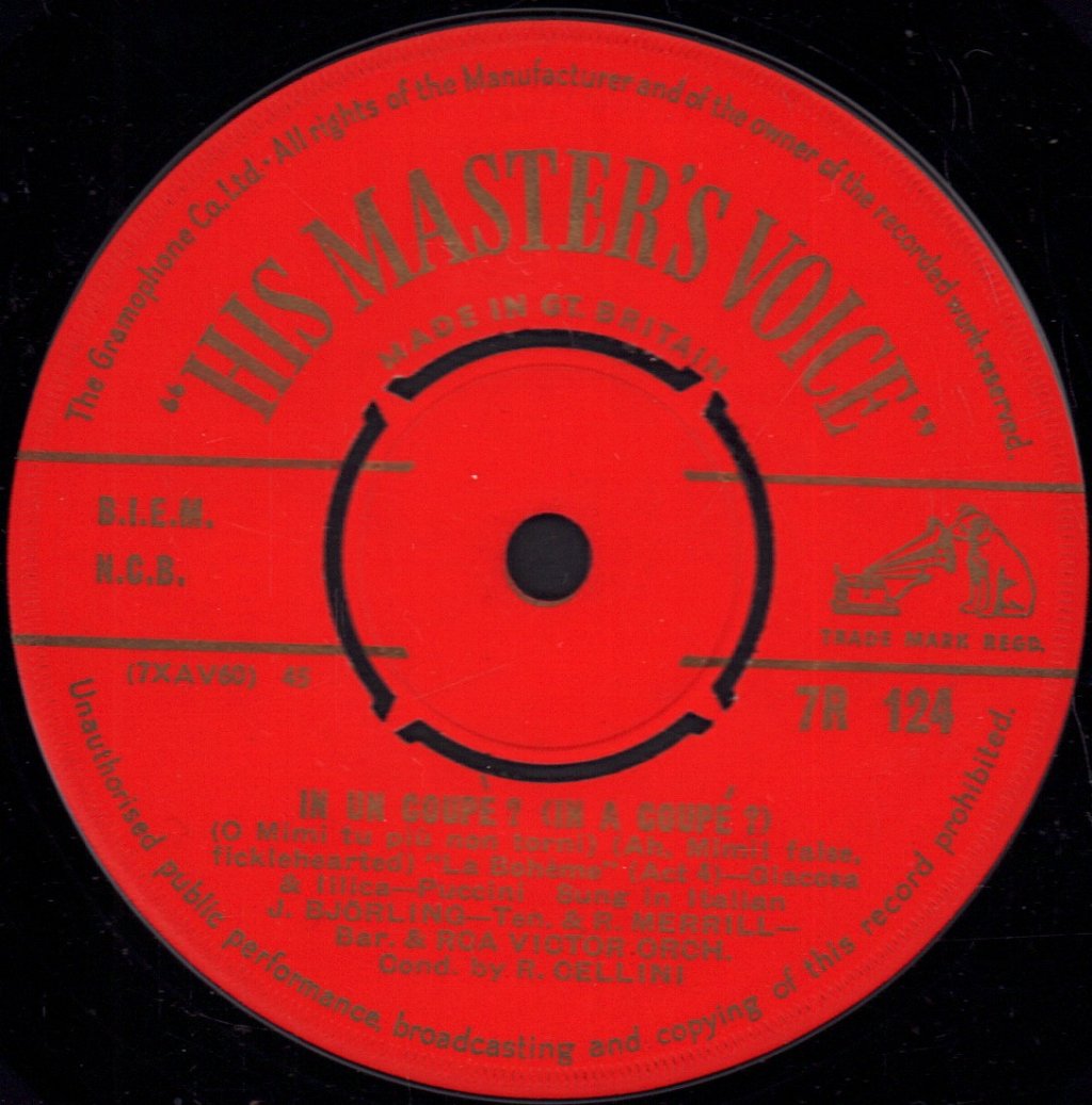 Jussi Bjorling Robert Merrill - In Un Coupé? (In A Coupé?) - 7 Inch