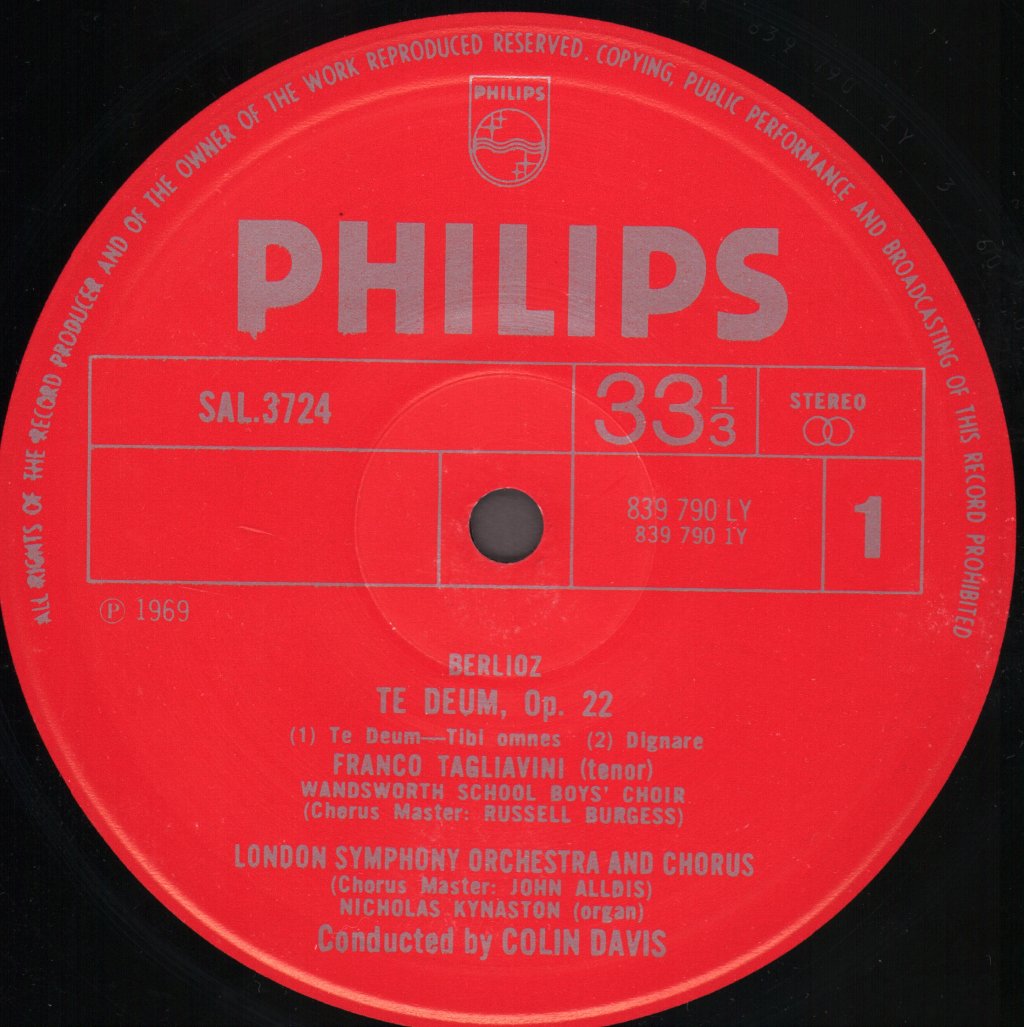 Colin Davis / London Symphony Orchestra & Chorus - Berlioz - Te Deum - Lp