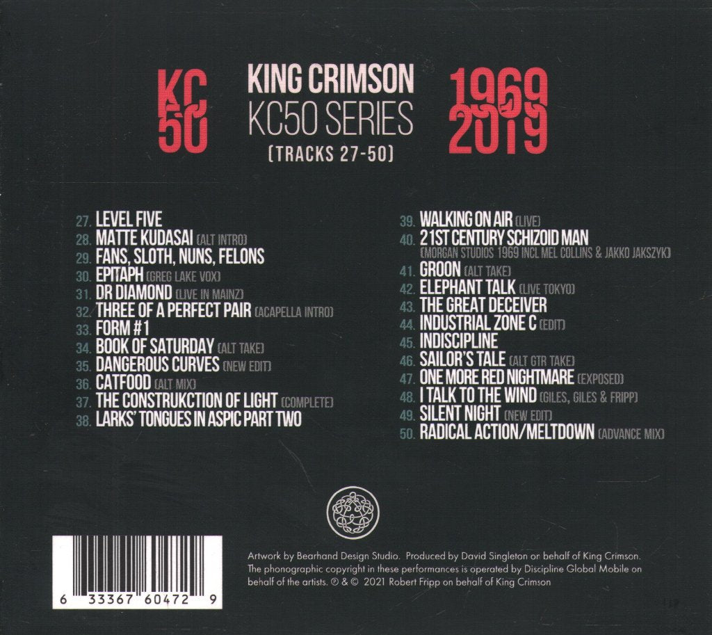 King Crimson - KC50 Series (Tracks 27-50) - Cd Set