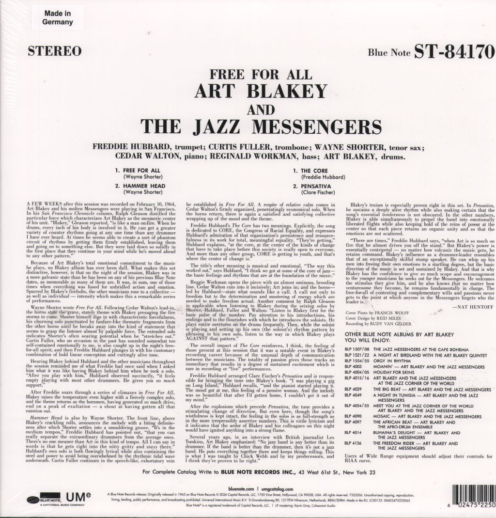 Art Blakey & The Jazz Messengers - Free For All - Lp