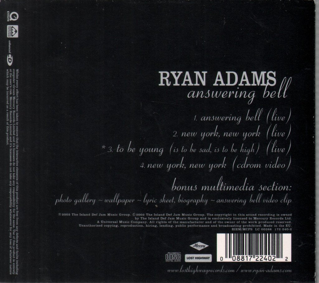 Ryan Adams - Answering Bell - Cd