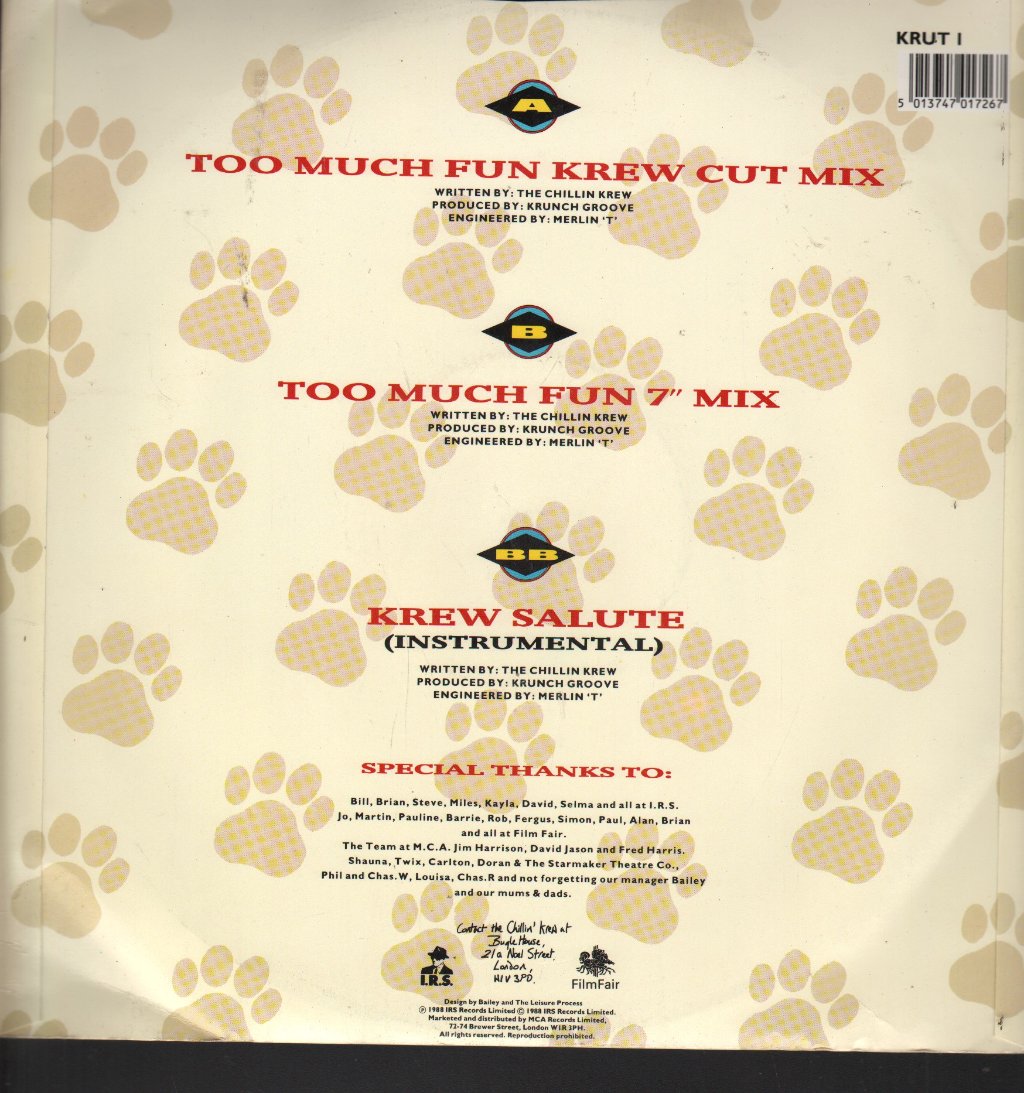 Chillin Krew - Too Much Fun - 12 Inch