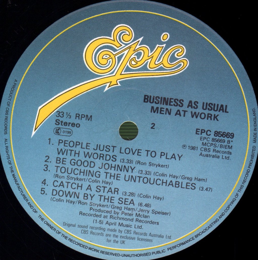 Men At Work - Business As Usual - Lp