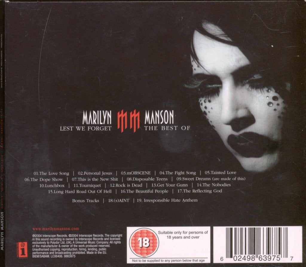 Marilyn Manson - Lest We Forget - Cd/Dvd