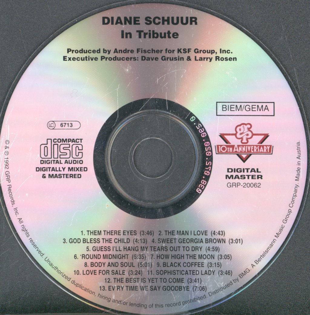Diane Schuur - In Tribute - Cd
