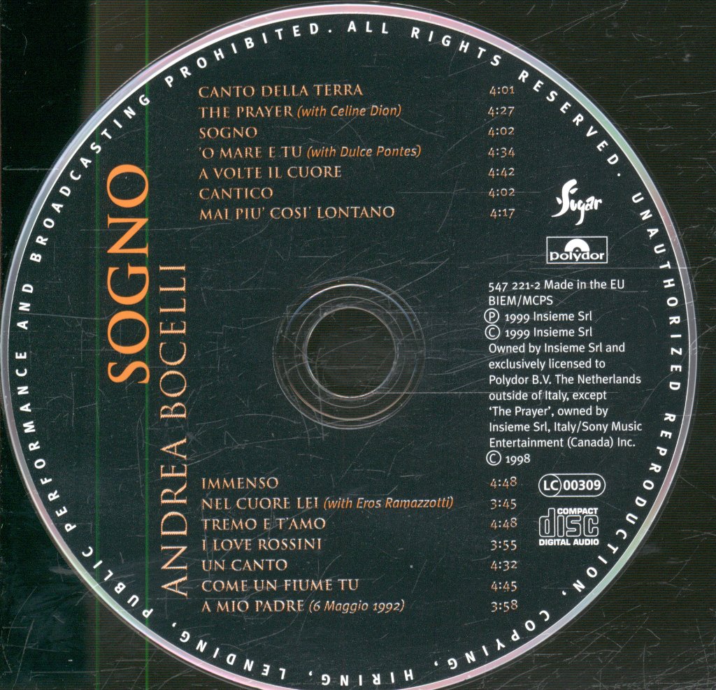 Andrea Bocelli - Sogno - Cd