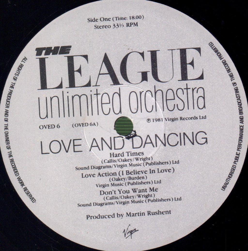 League Unlimited Orchestra - Love And Dancing - Lp