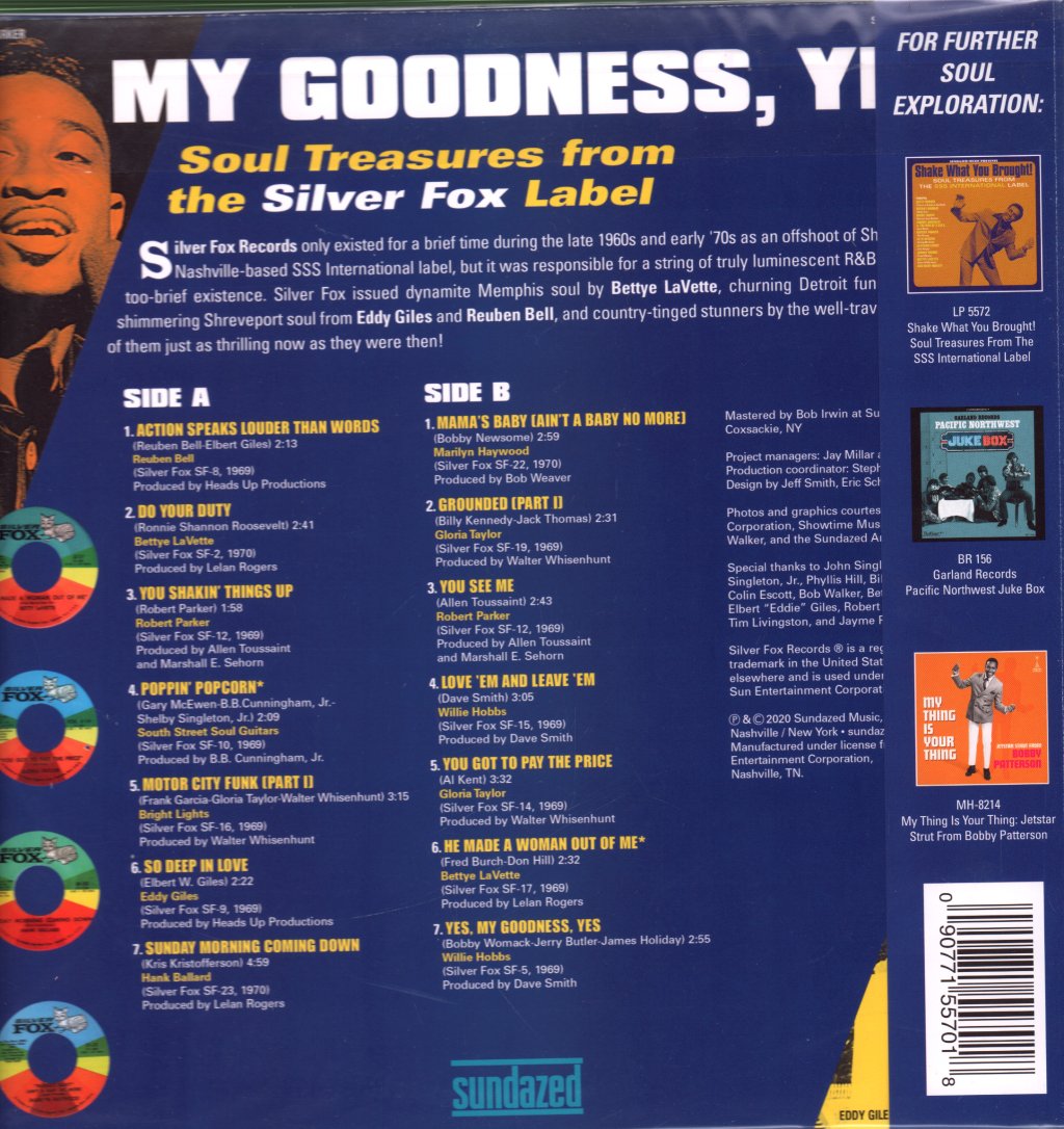 Various Artists - My Goodness, Yes! (Soul Treasures From The Silver Fox Label) - Lp