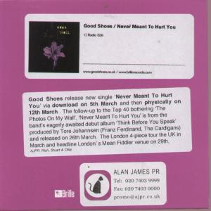 Good Shoes - Never Meant To Hurt You - Cdr