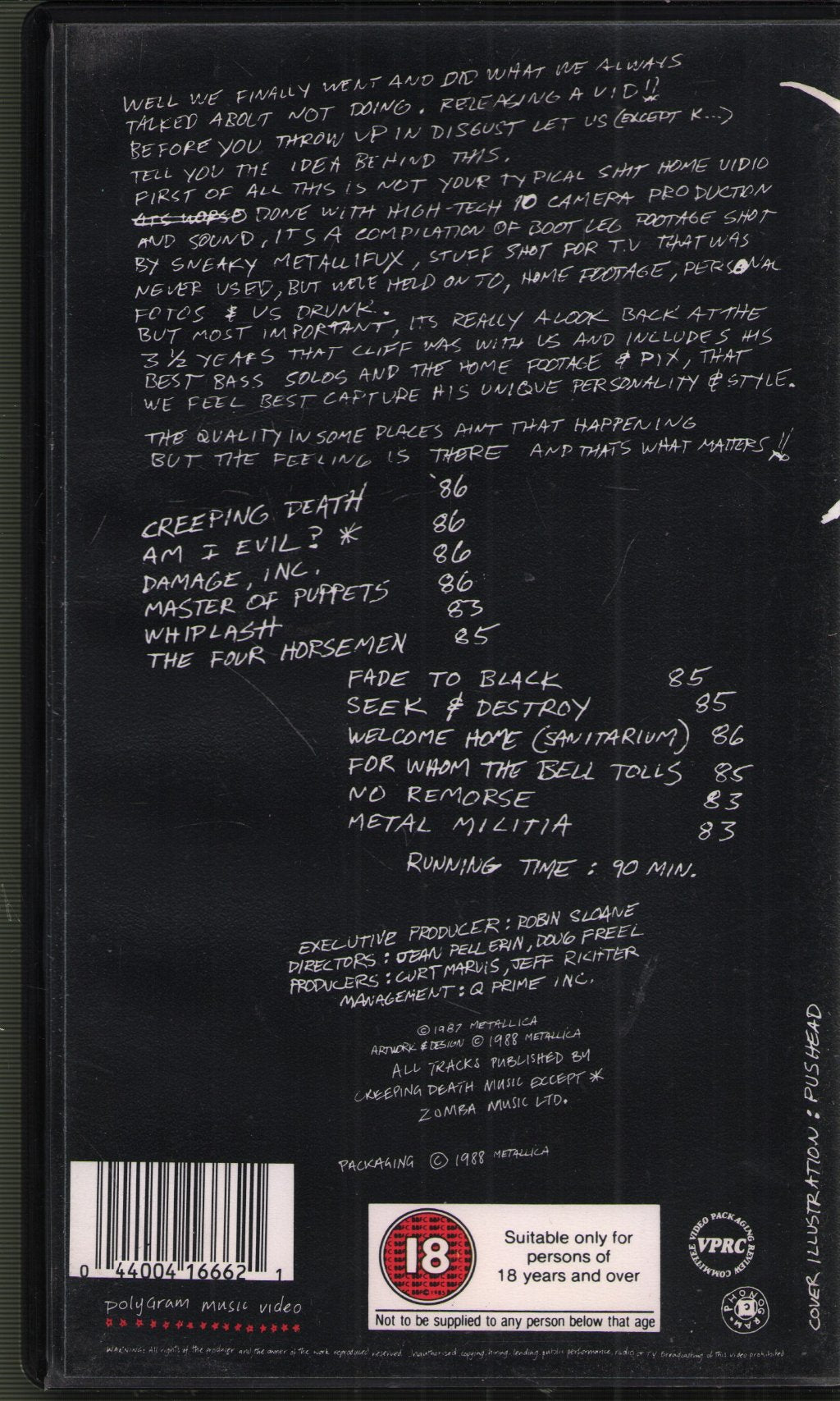 Metallica - $19.98 Home Vid Cliff 'Em All! - Video