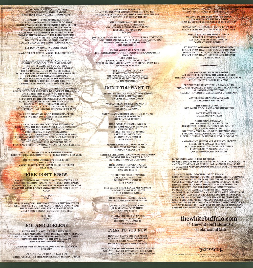 White Buffalo - Shadows, Greys & Evil Ways - Lp