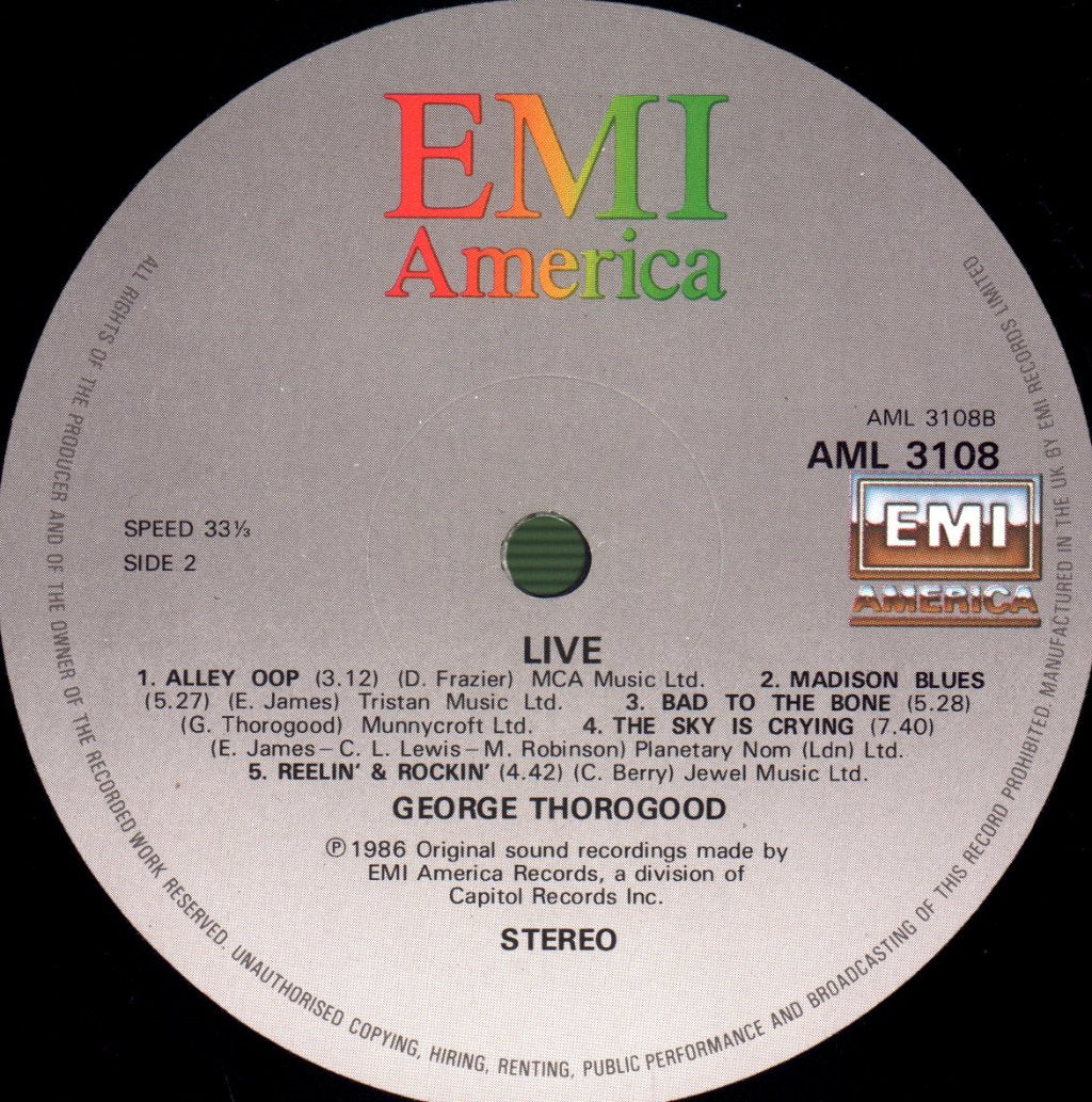 George Thorogood & The Destroyers - Thorogood Live - Lp