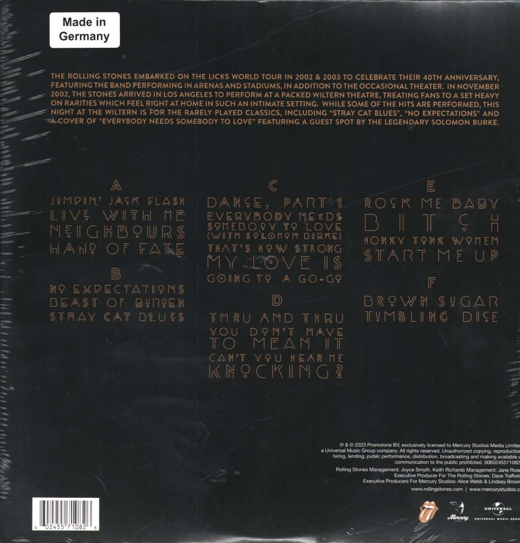 Rolling Stones - Live At The Wiltern - Triple Lp