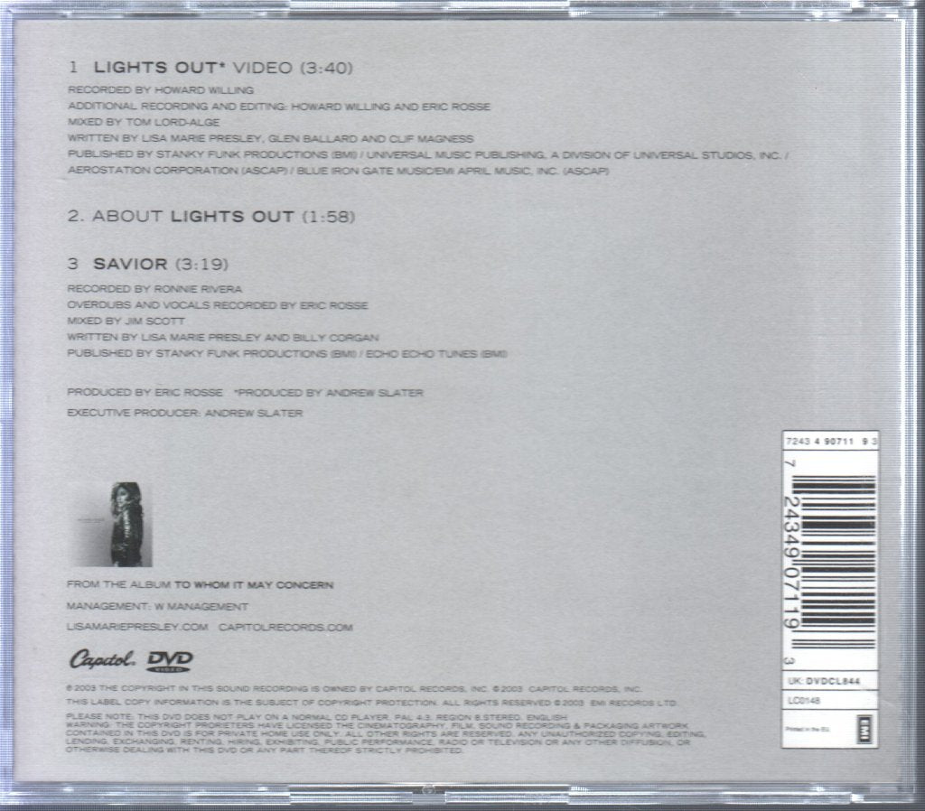 Lisa Marie Presley - Lights Out - Dvd
