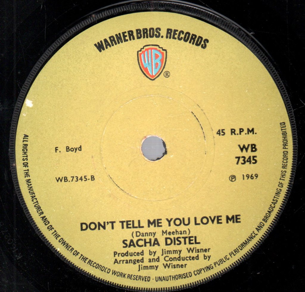 Sacha Distel - Raindrops Keep Fallin' On My Head - 7 Inch