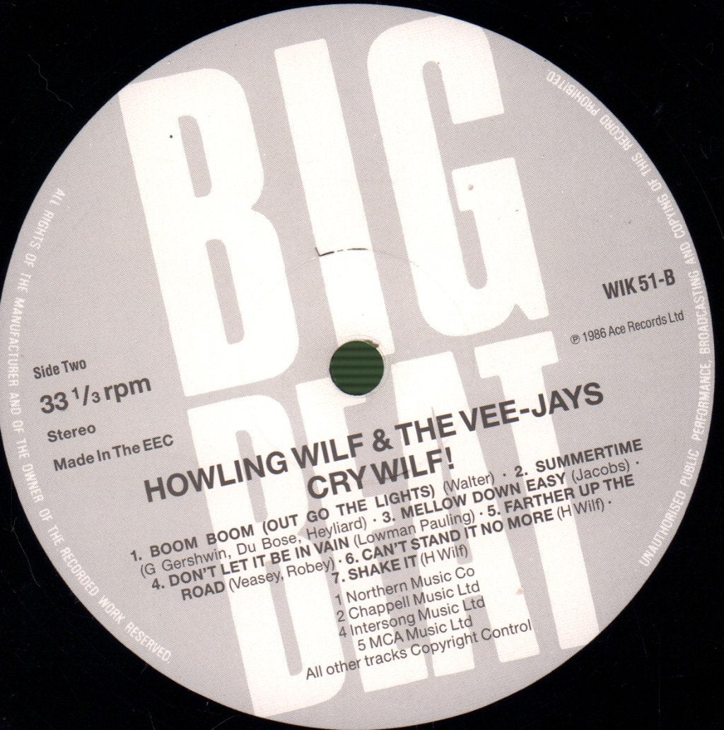 Howlin' Wilf And The Vee-Jays - Cry Wilf! - Lp